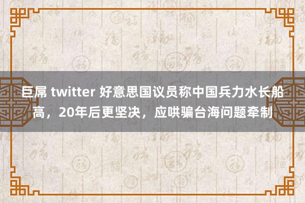 巨屌 twitter 好意思国议员称中国兵力水长船高，20年后更坚决，应哄骗台海问题牵制