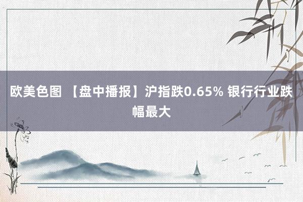 欧美色图 【盘中播报】沪指跌0.65% 银行行业跌幅最大