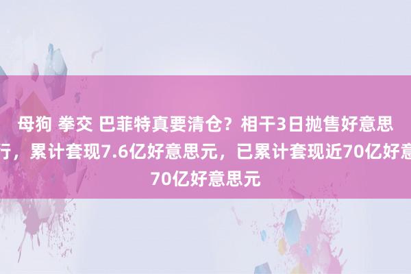 母狗 拳交 巴菲特真要清仓？相干3日抛售好意思国银行，累计套现7.6亿好意思元，已累计套现近70亿好意思元