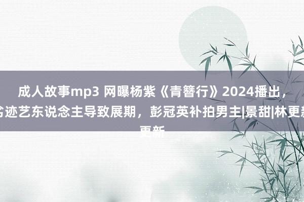 成人故事mp3 网曝杨紫《青簪行》2024播出，劣迹艺东说念主导致展期，彭冠英补拍男主|景甜|林更新