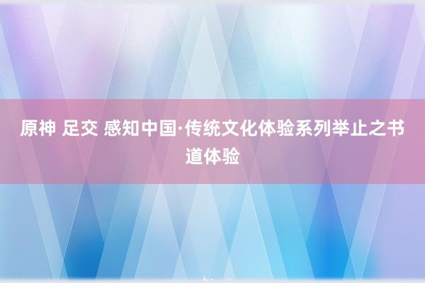 原神 足交 感知中国·传统文化体验系列举止之书道体验